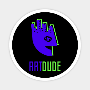 YourArtDude Logo In Blue And Lime Magnet